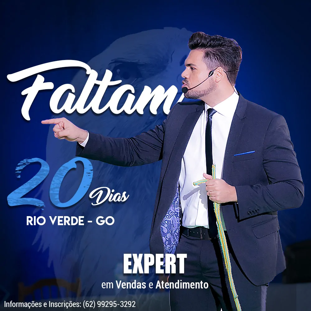 treinamento expert em vendas e atendimento com um dos maiores palestrantes do Brasil Janderson SAntos melhor palestrante do Brasil janderson santos realiza evento em Rio Verde goias Expert em vendas
