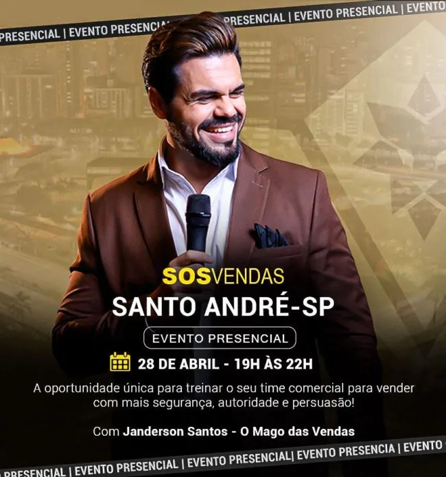 TREINAMENTO DE VENDAS COM JANDERSON SANTOS COM O MAGO DAS VENDAS sos santo andre TREINAMENTO DE VENDAS COM JANDERSON SANTOS COM O MAGO DAS VENDAS EM SANTO ANDRE